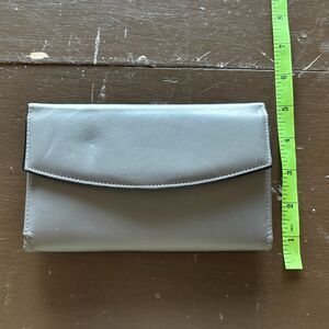 Vintage Princess Gardner Women's Cowhide Leather Envelope Wallet Checkbook Gray